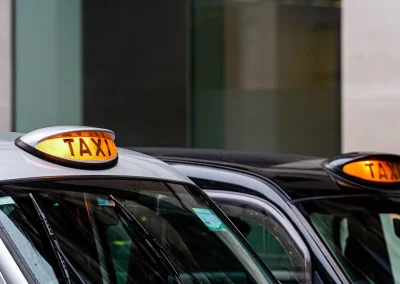 row of taxi's
